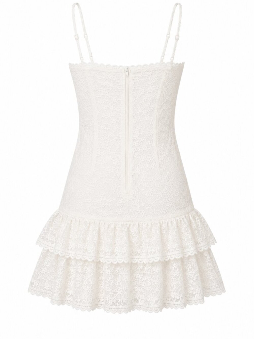 Alex & Sophia V-Neck Sleeveless A-Line Mini Lace Dress White Size 14 NWT - Picture 6 of 6